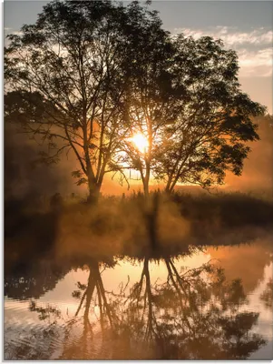 Produktbild von ARTland Glasbild Früh morgens, wenn der Tag erwacht Größe: 60x80 cm
