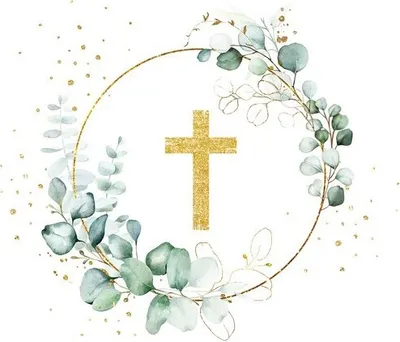 Produktbild von 20 Servietten Eucalyptus Golden Cross - Goldenes Kreuz 33x33cm