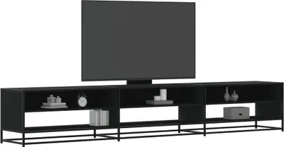 Image de vidaXL Armoire TV noire 270x40x46 cm Bois composite