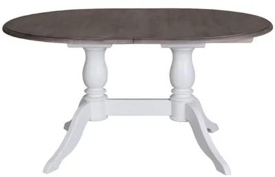 Zdjęcie produktu dla Stół w stylu rustykalnym Casa Padrino biały/brązowy 160-230 x 120 x wys. 78 cm - Owalny, rozkładany stół kuchenny z litego drewna w stylu rustykalnym