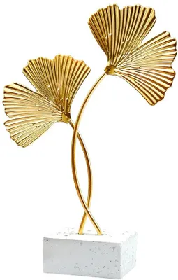 Produktbild von Ginkgoblätter-Ornamente, goldener Ginkgoblätter-Bürodekor, moderner kreativer Wohnaccessoire, Büro- oder Schlafzimmereinrichtung, Bücherregal (Gold)