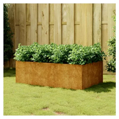 Produktbild von Hochbeet aus Cortenstahl, 120 x 80 x 40 cm, für Rasen und Garten