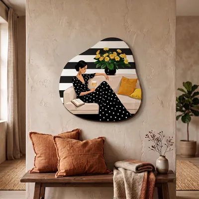 Obrázok produktu pre Wallity, elegantná nástenná dekorácia z MDF, 45x43 cm, 100% MDF, digitálna tlač