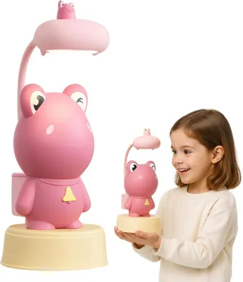 Zdjęcie produktu dla Lampka nocna dla dziecka do pokoju żabka dekoracyjna ozdoba różowa