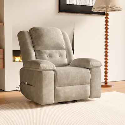 Image de Fauteuil De Massage Électrique Avec Fonction D'inclinaison Et Chauffage Par Vibration, Marron