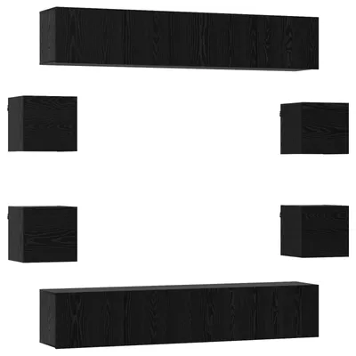 Obrázok produktu pre Sada TV stolíkov vidaXL, 8 ks, 80 x 30 x 30 cm, čierny dub