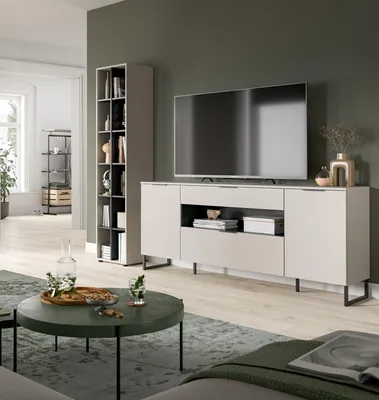 Produktbild von Wohnwand >Noida< in kaschmir - 245x192x41cm (BxHxT)