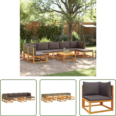 Produktbild von The Living Store 8-tlg. Garten-Sofagarnitur mit Kissen Massivholz Akazie