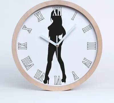 Produktbild von Holzuhr 25fi cm wanduhr - weiße Spitzen - Silhouette einer Frau
