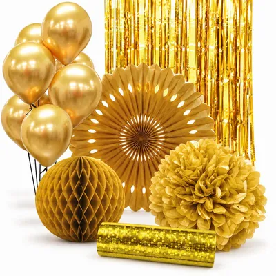 Produktbild von Goldene Party Deko Partyset gold Geburtstag Jubiläum Hochzeit