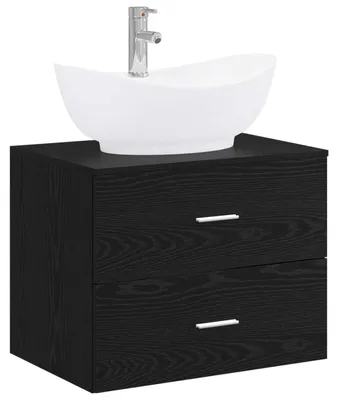 Produktbild von vidaXL Badezimmermöbel-Set Schwarze Eiche Holzwerkstoff