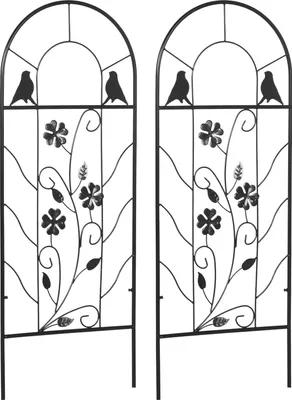 Produktbild von 2Er-Set Rankhilfe Rankgitter & Spalier Für Kletterpflanzen, Metall, Schwarz, 38X98Cm