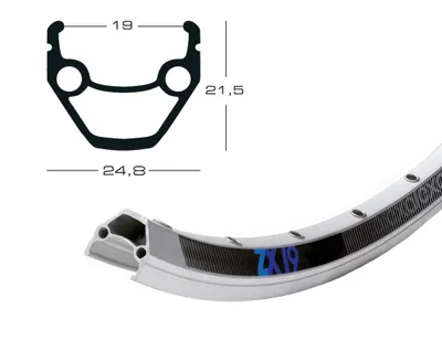 Produktbild von EXAL ZX19 26" Felge, 32 Loch, 19 mm Maulweite, Aluminium, silber, für Felgenb...