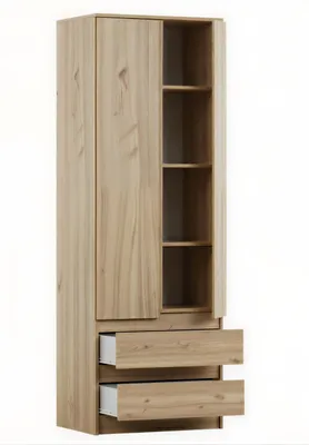 Zdjęcie produktu dla Szafa garderoba dwudrzwiowa 60 cm pojemna Dąb sonoma