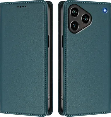 Produktbild von Handyhülle für ZTE Blade A76 4G, Kunstleder Klapphülle Stoßfeste Magnetische Hülle mit Ständer Grün