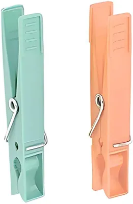 Image de Ibenzoa® : Lot de 24 pinces à linge – Plastique, 7 x 1 cm, forte capacité de serrage, pour intérieur et extérieur, couleur orange