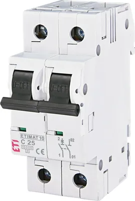 Obrázok produktu pre Miniatúrny istič 1P+N C 25A 10kA AC ETIMAT10 002132718 ETI