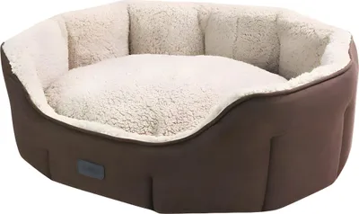 Image de Lit pour chien Nobby Lica ovale marron, dimensions : 86 x 70 x 24 cm