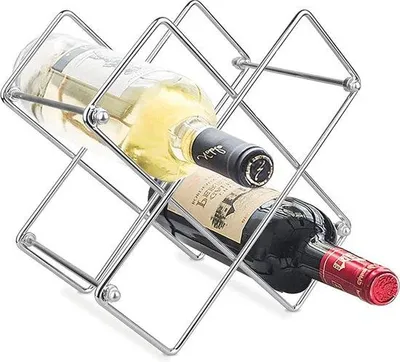 Immagine prodotto di Portabottiglie in acciaio inossidabile per la conservazione orizzontale delle bottiglie di vino - Design elegante e compatto
