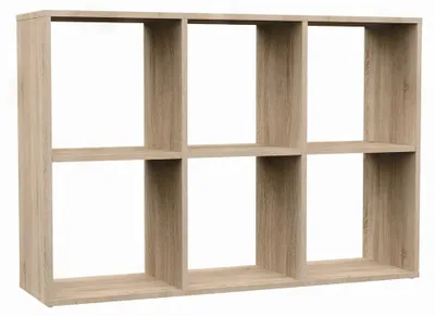 Obrázek produktu pro Topeshop MALAX 2X3 SONOMA, Dub sonoma, 6 police/polic, Dřevotřískové desky, Dřevotřískové desky, ABS (akrylonitril-butadien-styren), 1100 mm
