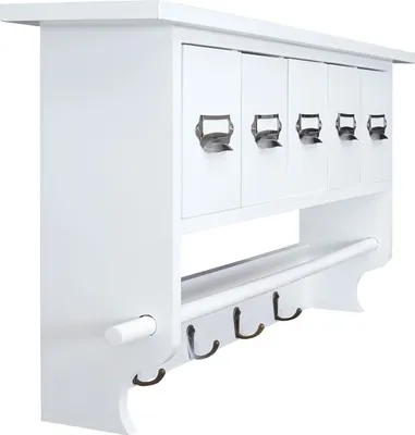 Produktbild von Küchenregal HWC-C49, Haushaltsregal Regal, Vintage mit 5 Schubladen 32x65x13cm  weiß