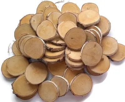Produktbild von Holzscheibe Birke Set 50 Stück ungeschliffene Scheiben EKO 8-10 / 1 cm