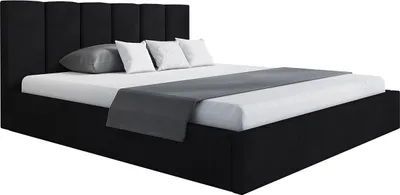 Produktbild von Polsterbett, 160x200 cm, Doppelbett, mit Bettkasten, mit Lattenrost, mit Kopfteil, Modern Bett, Robust, Elegant, Erstklassige Qualität, Slim-0, Graphit