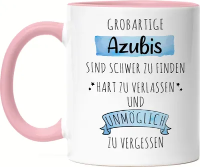 Produktbild von Großartige Azubis Sind Schwer Zu Finden Tasse Rosa Danke Geschenk Hart Zu Vergessen