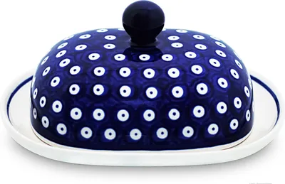 Produktbild von Bunzlauer Keramik Butterdose Butterglocke Butterbehälter oval für 250g (1 Stück Butter) 20x15x10cm Nachbildung 42