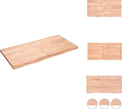 Produktbild von vidaXL Wandregal Hellbraun 120x60x(2-4) cm Massivholz Eiche Behandelt -  Wandregale