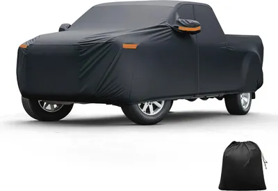 Produktbild von Autoabdeckung fš¹r Ford fš¹r Ranger Aluminiumfolie Outdoor Vollabdeckung Autoabdeckung Alle Wetter Wasserdicht Winddicht Sonnenschutz Regenschutz mit Fahrertš¹r Rei?verschluss Schwarz