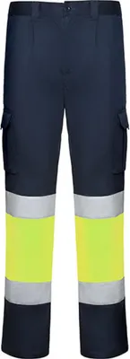 Produktbild von Roly Workwear HV9312 | Trousers Daily Stretch Hi-Viz 38 bis 60 - Farbe: Navy Blue 55/Fluor Yellow 221 - Größe: 48