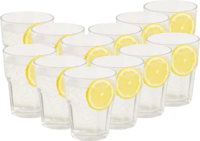 Produktbild von OTIX Kunststoff-Trinkgläser 12 Stück Limonadengläser Wassergläser Strand Campinggeschirr 275ML Gläser OCEANI.