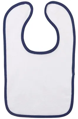 Image de ARTG - Bavoir « Babiezz All-Over » pour bébé, coton, polyester, sublimation LT6142 (taille unique) (blanc/bleu foncé)