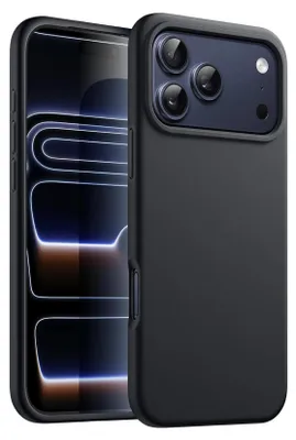 Immagine prodotto di Custodia in silicone per Apple iPhone 17 Pro copertura protettiva nero opaco Backcover Custodia per telefoni cellulari
