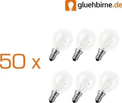 Produktbild von 50 x Tropfen Glühbirne 15W E14 klar Glühlampe 15 Watt Glühbirnen Glühlampen