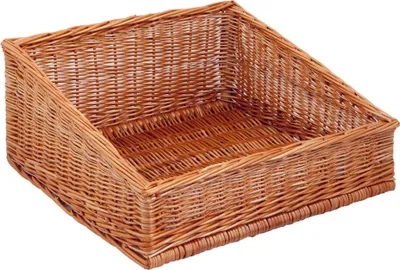 Produktbild von Regalkorb "Schräg" rechteckig, braun, T 50cm x B 48cm x Hv 13cm x Hh 23cm