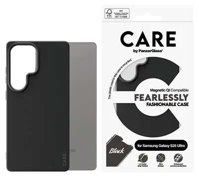 Obrázok produktu pre PanzerGlass CARE™ by ® Case Black w. Qi Compatible Samsung Galaxy S25 Ultra, Ochranný obal, Samsung, Samsung - Galaxy S25 Ultra, Čierna