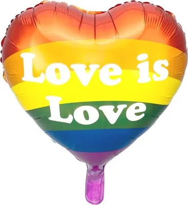 Produktbild von Folienballon Herz 45cm in Regenbogen Farben