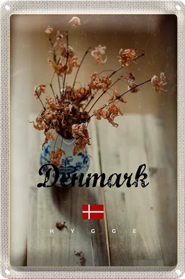 Produktbild von Blechschild Reise 20x30cm Dänemark verwelkte Blumen in Vase