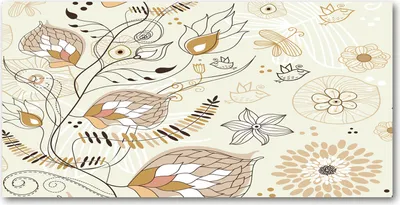 Produktbild von Tulup Glas-Bild -140x70- Wandkunst Dekorative Wand für Küche & Wohnzimmer - Blumen & Pflanzen - Verzierungen - Beige