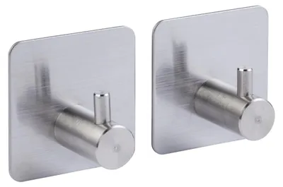 Immagine prodotto di Set di 2 ganci autoadesivi STIKY, acciaio inossidabile, argento