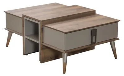 Produktbild von Moderner Brauner Couchtisch Kaffetisch Designer Sofatisch Beistelltisch
