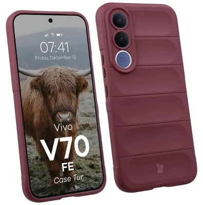 Produktbild von Robuste Handyhülle für Vivo V70 FE 5G, Bizon Case Tur, Burgunderrot