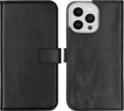 Immagine prodotto di Custodia a libro in vera pelle Selencia per iPhone 14 Pro Max - Nero