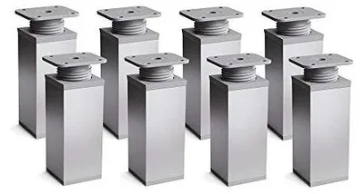 Immagine prodotto di Piedini regolabili per mobili, set da 8 pezzi, altezza 60 mm, in alluminio anodizzato