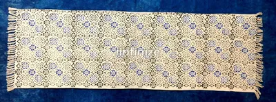 Imagen del producto de Alfombra de algodón, hecha a mano, de 60x180 cm, con flecos, ideal para el salón