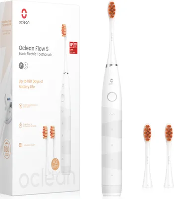 Zdjęcie produktu dla Oclean Flow S, Dorosły, Soniczna szczoteczka do zębów, Delikatny, Wybielający, 76000 ruchów na minutę, Pomarańczowy, Biały, 2 min