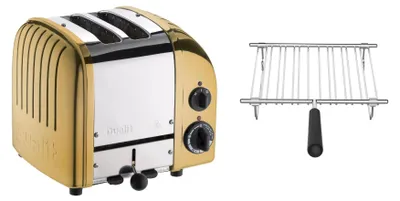 Produktbild von Dualit Toaster Paket 1, 2er Toaster mit Brötchenaufsatz Gold