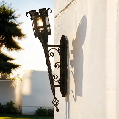 Produktbild von Wandlampe außen IP44 E27 Rustikal Garten Haus Außenwandlampe Wandfackel